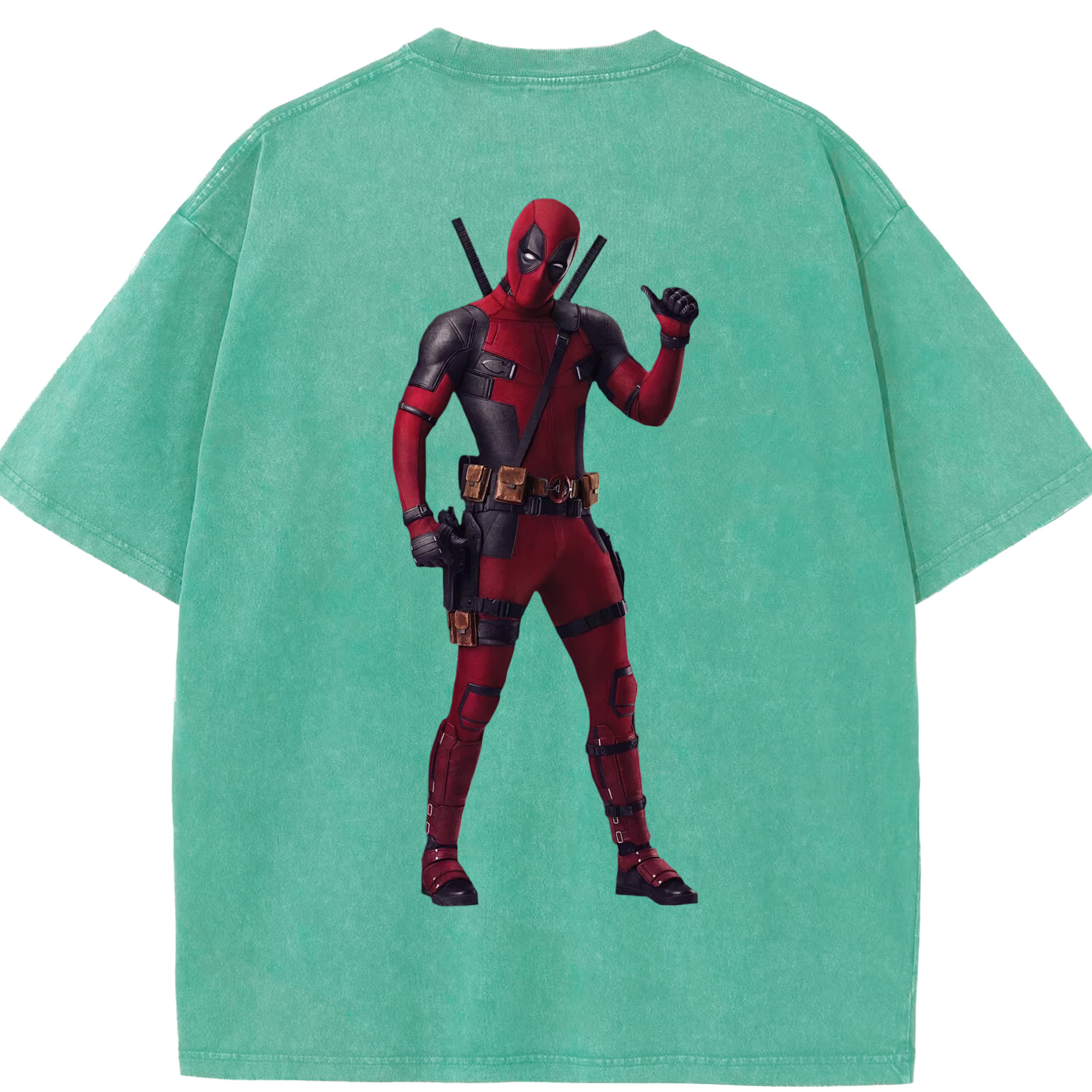 （画像用） Deadpool デッドプール 綿100% ヴィンテージ風 半袖Tシャツ（背面プリント）